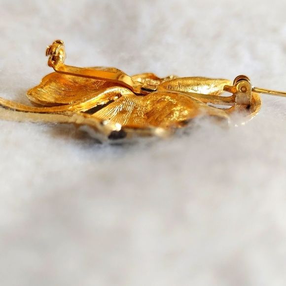 Set Clip on Earings and Brooch Floral Vintage - Picture 6 of 11